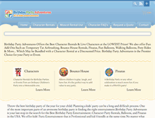 Tablet Screenshot of birthdaypartyadventures.com